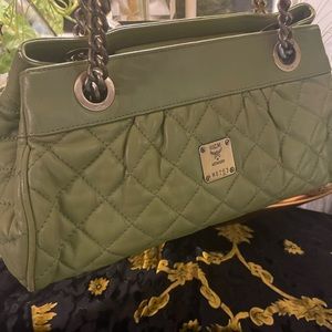 MCM GREEN SHOULDER BAG.. EUC